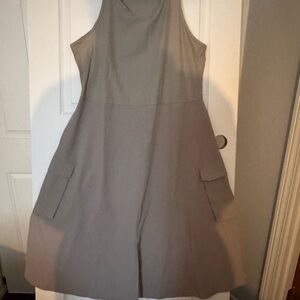 Avia Tan Midi Dress with Pockets